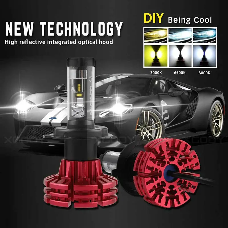 

NIGHTEYE Led H4 Car Headlights Car Led Light Bulbs H4 Hi/Lo Beam Auto Headlamp Fog Lamps Led Car Lights DIY 3000K 6500K 8000K
