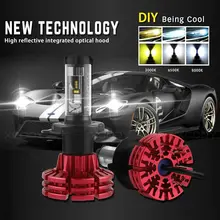NIGHTEYE Led H4 Car Headlights Car Led Light Bulbs H4 Hi/Lo Beam Auto Headlamp Fog Lamps Led Car Lights DIY 3000K 6500K 8000K