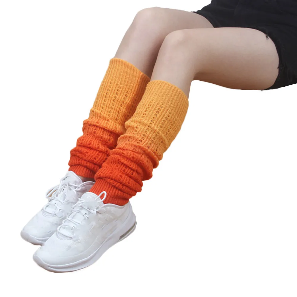 Женские носки; коллекция года; уличная одежда; праздничные однотонные гетры; зимние носки; повседневные длинные носки; женские носки в Корейском стиле; chaussette femme - Цвет: Оранжевый