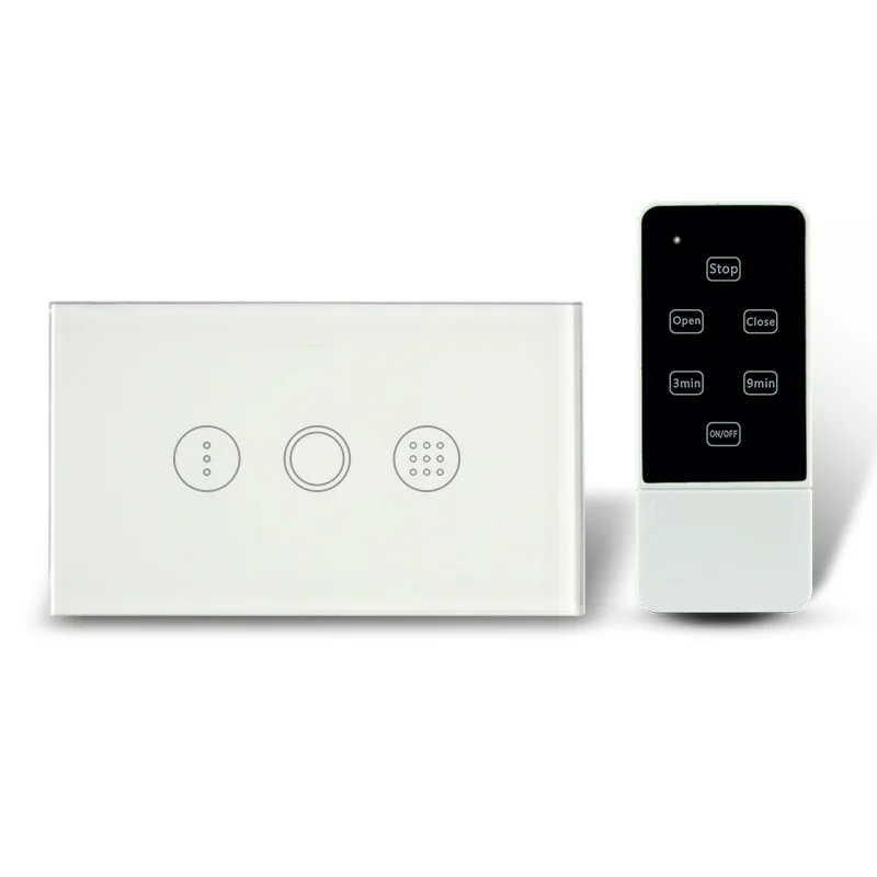 Free Shipping Single Gang Touch Timer Switch with RF Remote 433Mhz
