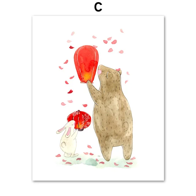 Watercolor-Bear-Rabbit-Bus-Motivational-Quotes-Wall-Art-Canvas-Painting-Nordic-Posters-And-Prints-Wall-Pictures.jpg_640x640 (2)