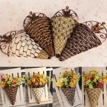 Настенный светильник из ротанга, настенная ваза для искусственных цветов, растения, стол, Свадебная вечеринка, украшение для дома, сада, подарок, ремесло 1111