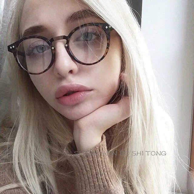 Модная женская оправа для очков мужская Hawsbill винтажная с круглыми прозрачными