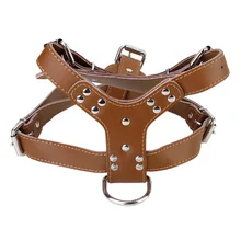 Ajustable de Cuero Artificial Pecho Perro Caminando Arnés Del Perro Del Gato Del Perrito Caminando Leash Plomo Arnés Correa Para El Pecho