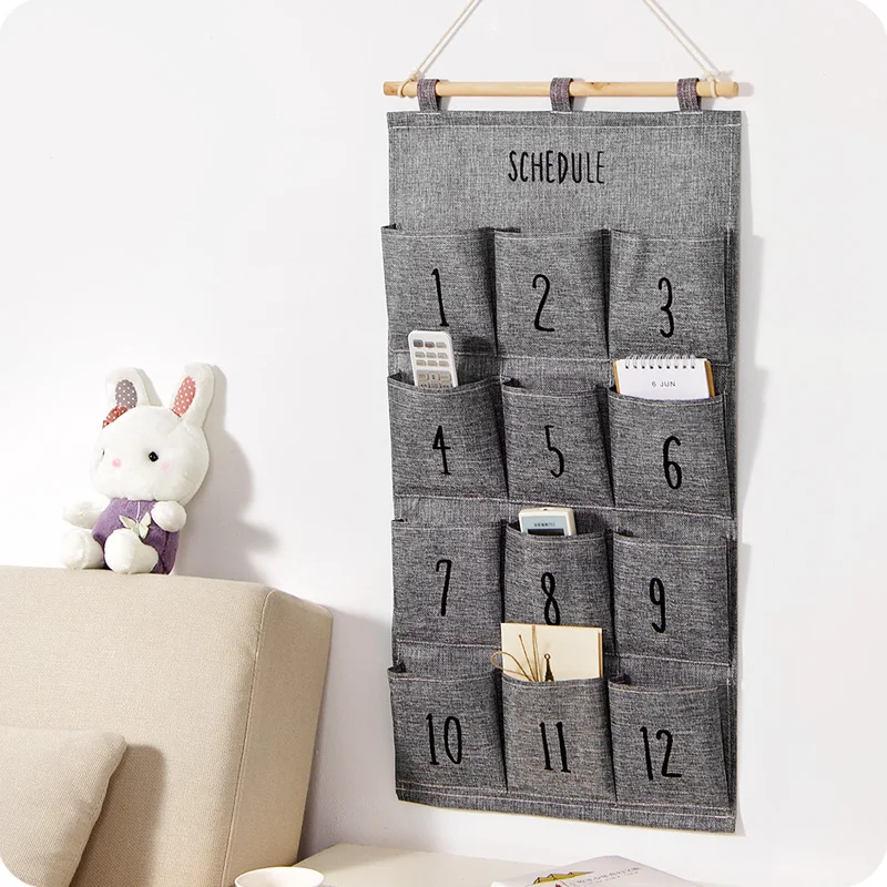 

Multi functional 8 - 12 pockets hanging storage bag door behind wall mounted home sundries closet organizer bags.