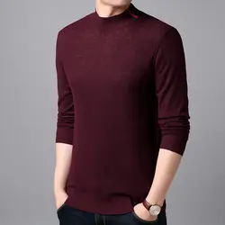 2018 новый свитер Для мужчин Повседневное воротник-стойка пуловер Для мужчин Осень Slim Fit рубашка с длинными рукавами Для мужчин свитера
