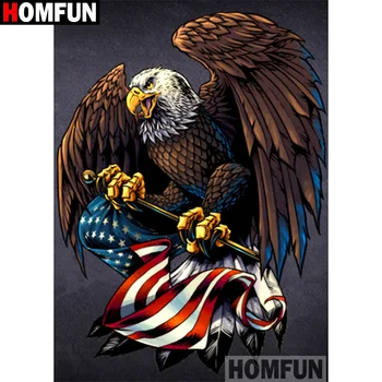 

HOMFUN Full Square/Round Drill 5D DIY Diamond Painting "Animal eagle" Embroidery Cross Stitch 5D Home Decor A14194
