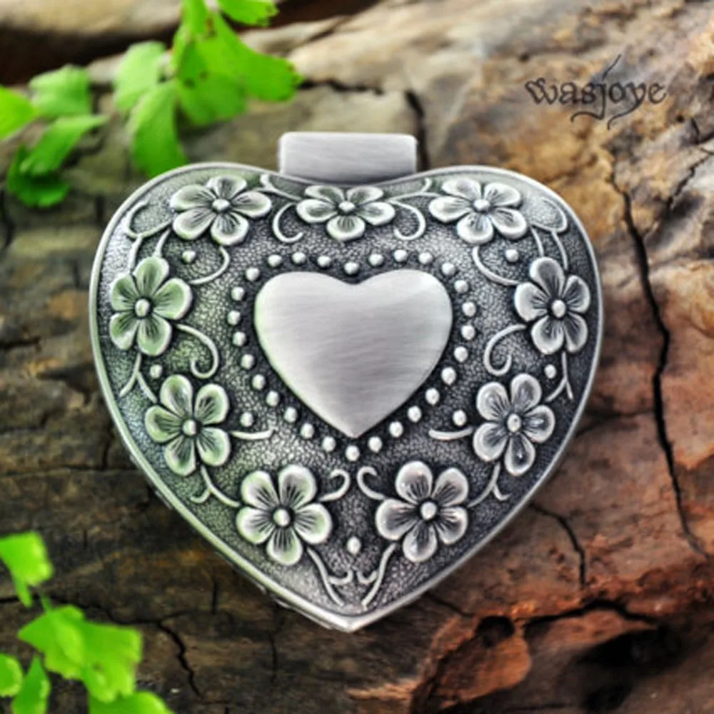 Wedding Gift Jewel case Metal jewellery box Valentine's gifts boxes wedding Classic Carving Heart Ring Boxes for Bride 4