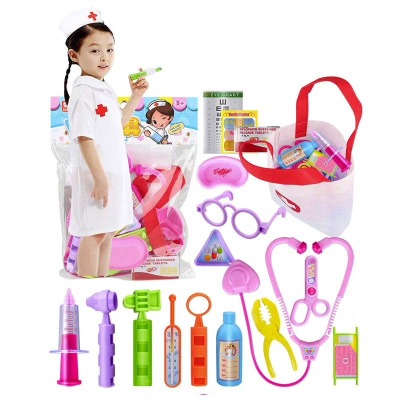 Kids Role Play Games Doctor Dentist Nurses Wooden Toy Set Medical Kit XMAS GIFT