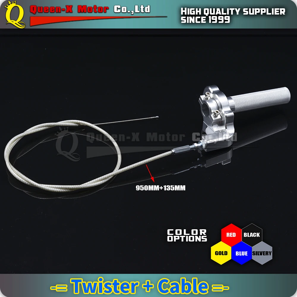 

Slivery CNC Twister Throttle Assembly + Cable for Atomic Pitpro Pitster Pro SDG DHZ SSR Piranha Dirt Pit Bike Motorcycle