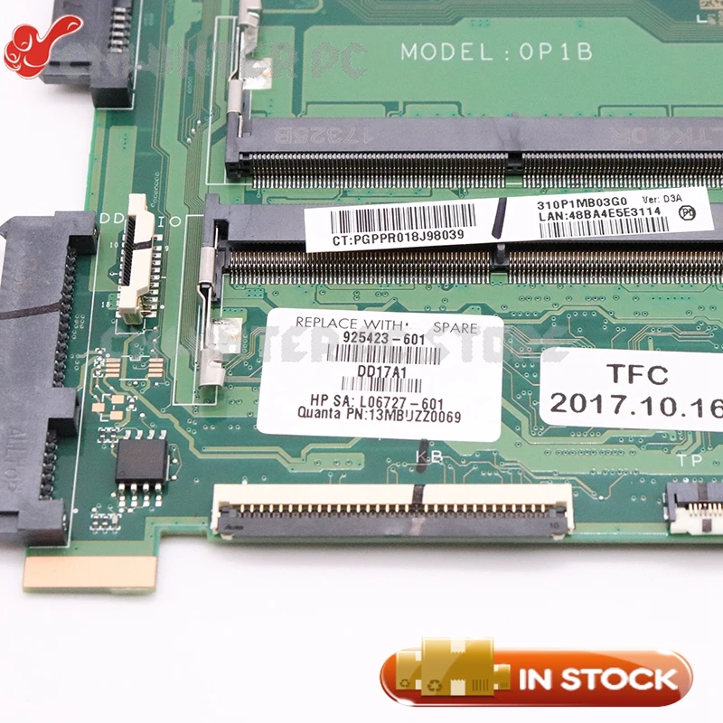 price reduction  NOKOTION For HP 240 G6 14-bs laptop motherboard SR2UW i3-6006U CPU 925423-601 925423-001 DA0P1BMB6D