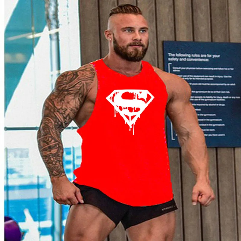 Новое поступление для бодибилдинга tanktop Superman Gym рубашка без рукавов Мужская майка для фитнеса Спортивная тренировочная майка для бега - Цвет: 14