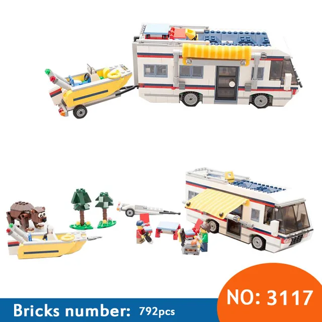 

3117 792pcs Vacation Getaways Camper Summer Home Architect 3 In 1 Building Block Compatible 31052 Brick Toy