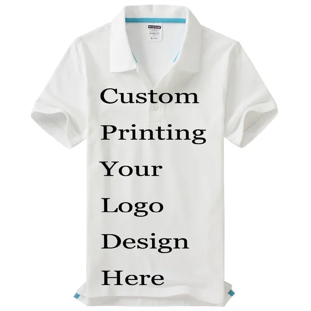 Custom Printing Logos Name polo shirts Embroidery Heat Transfer Digital