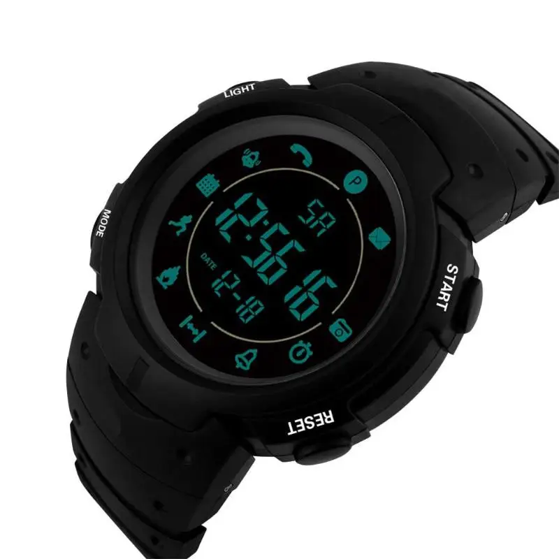 Водонепроницаемый Bluetooth цифровой секундомер Дата Резина Спорт наручные часы, модные часы мужские relogio коль saati спортивные часы