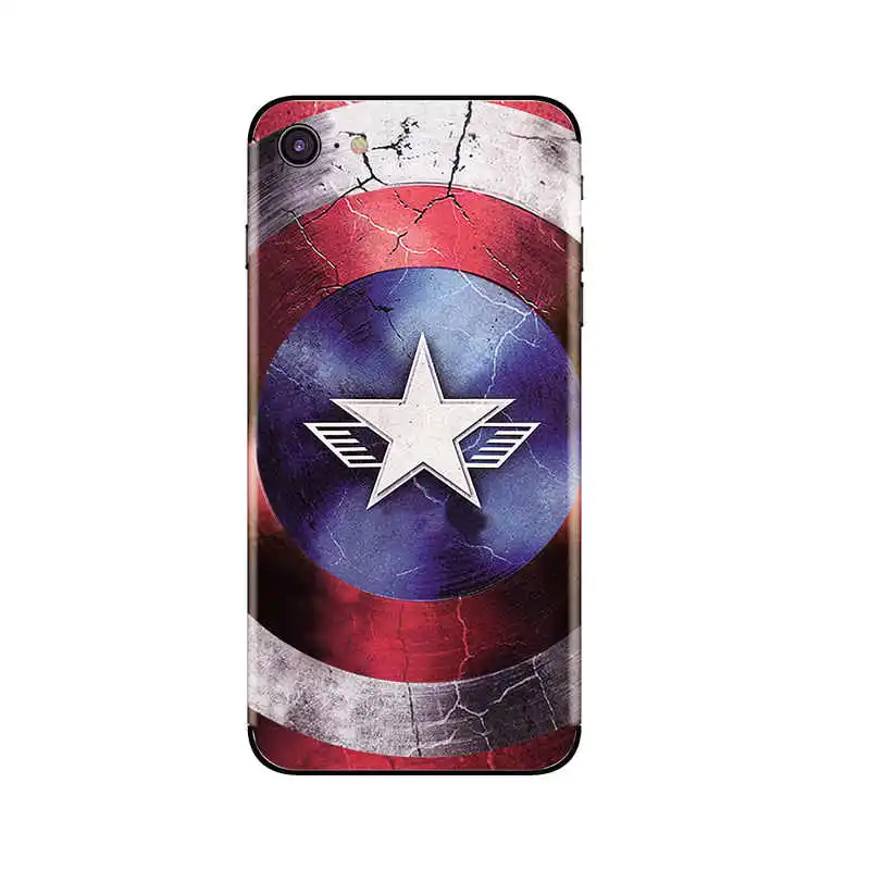 Модная наклейка для телефона с изображением Капитана Америки для iPhone 8, 7, Железного человека, задняя пленка для iPhone 7, 8 Plus, Противоударная наклейка - Цвет: 6 For iPhone 7 8