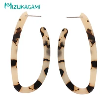 

MIZUKAGAMI Personality Fashion Temperament Popular U-Shaped Hollow Acrylic Earrings 64mm*31mm Designed For Women's Daily