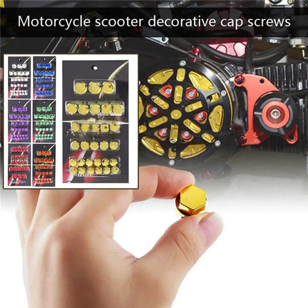 

NEW 30Pcs Motorcycle Scooter Screw Nut Bolt Caps Cover Decor Motorbike Ornament