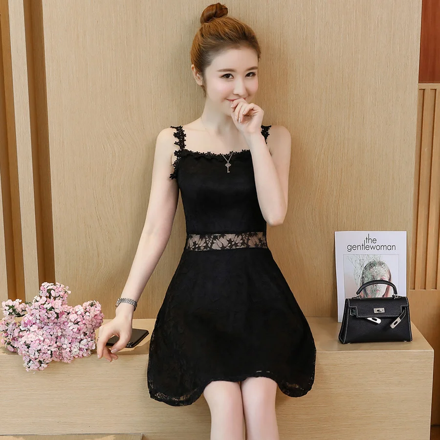 Лето плюс размер сексуальное пляжное мини платье 2019 корейский винтажный черный