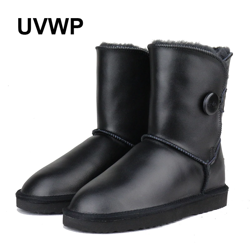 

High Quality Fashion Women Snow Boots Waterproof Genuine Cowhide Leather Women Boots Warm Winter Boots Women Winter Shoes