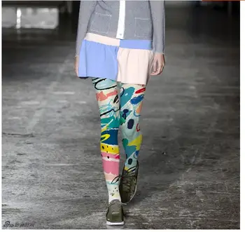 

Art Pantyhose Painting Print Tights Women Colorful painting Pantyhose
