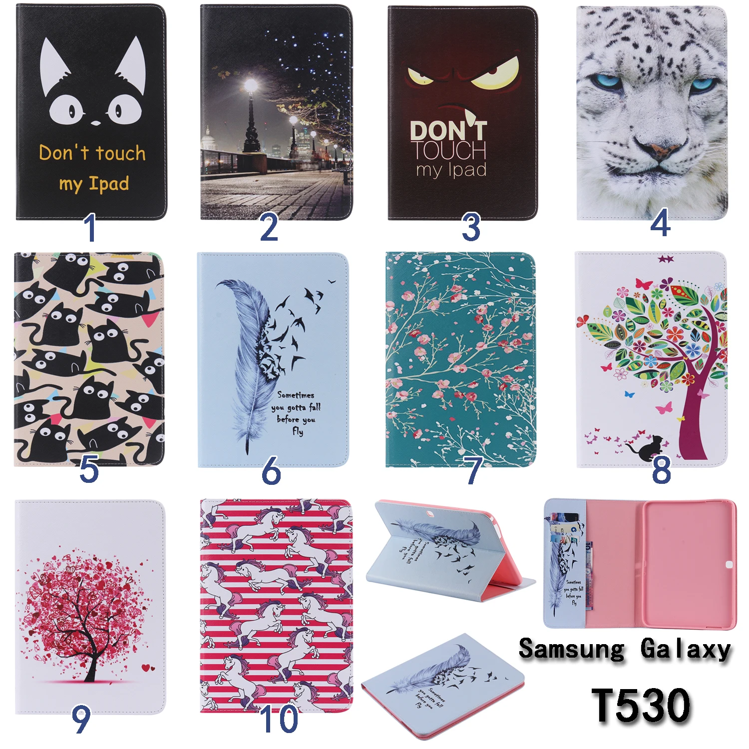 Per Samsung Galaxy Tab 4 Dell'Unità Di Elaborazione Di Carta Di Cuoio Del Basamento Della Copertura Di Caso Per Samsung Galaxy Tab 4 10.1 "T530 T531 T