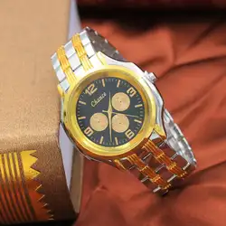 5001 Мода Досуг Мужские кварцевые часы нержавеющая сталь Спорт Кварцевые час наручные аналоговые часы