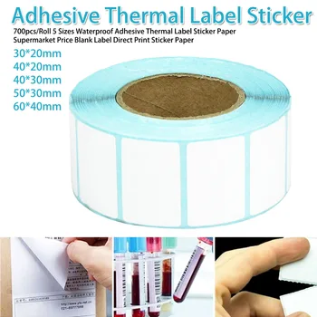 

700pcs/Roll 5 Sizes Waterproof Adhesive Thermal Label Sticker Paper Supermarket Price Blank Label Direct Print Sticker Paper