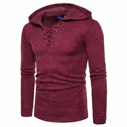2018 новые мужские модный свитер хеджирования Вязание ветер модная веревка свитер с капюшоном одежда для мужчин большие размеры S-2XL