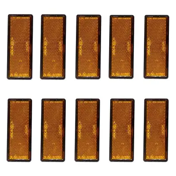 

Auto Car Trailer Reflectors Amber Oblong Rectangular Warning Sign Reflective Self-Adhesive Safety Sign Reflector Strip Parts