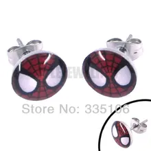 Эмалью с изображением Человека-паука маска пирсинг для ушей, тела Нержавеющая сталь ювелирные изделия модны мотоциклетные серьги-гвоздики SJE370068