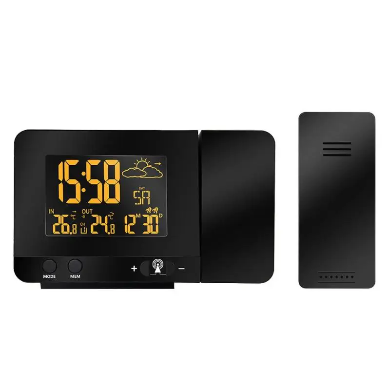 

Digital LCD Thermometer Hygrometer Electronic Temperature Humidity Meter Weather Station Indoor Projection Clock w/Backlight