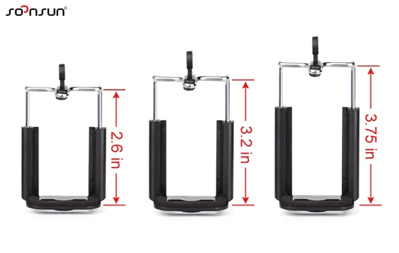 SOONSUN, большой держатель для телефона, штатив для телефона, подставка для штатива с 1/4 дюймовым гайкой, резьбовым отверстием, селфи-палка, зажим для телефона, аксессуары для камеры