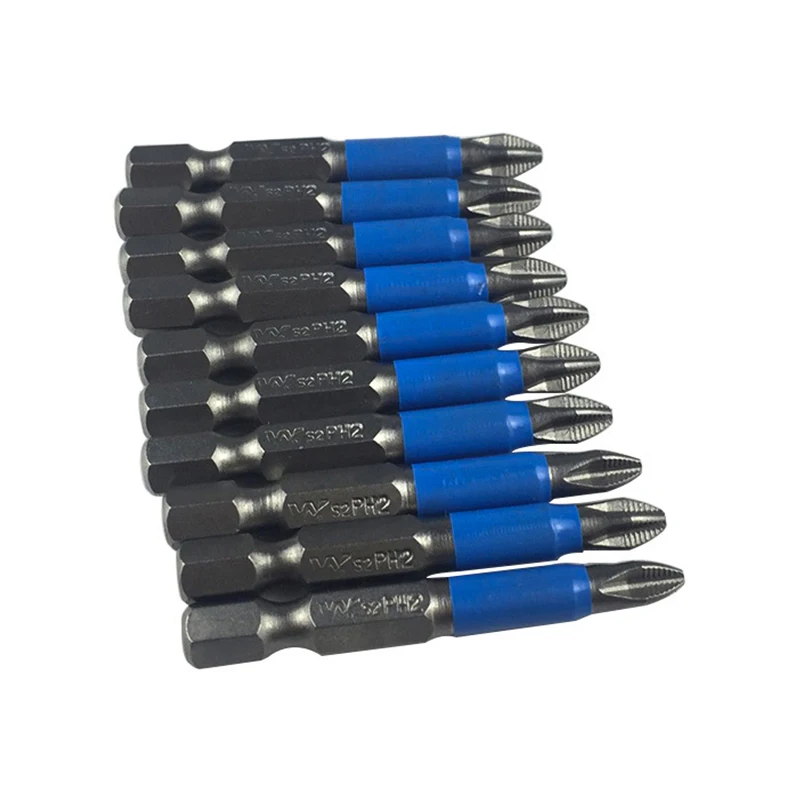 

DEKO PT06 10 PC 1/4" Hex Magnetic Bits Set Anti Slip Long Reach Electric Screwdriver Bits 25mm 50mm 70mm 90mm 100mm 125mm