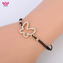 Gold Silver Hollow butterfly Bracelet Crystal for Women Rope Chain AAA Cubic Zirconia Environmental Stand font