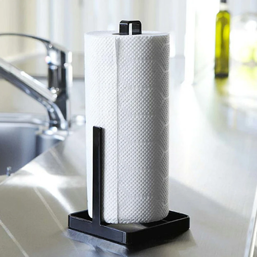 

Towel Pole Sturdy Weighted Base Home Supplies Kitchen Accessories Napkin Shelf Convenient Metal Iron Vertical Paper Roll Stand