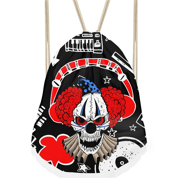 CC1141C Forudesigns drawstring сумка Для мужчин прохладный ткань сумка Череп Клоун печати подарки Вышивка Крестом Пакет Сумки Обувь для мальчиков рюкзак Bolsa SAC точка дропшиппинг - Цвет: CC1141C