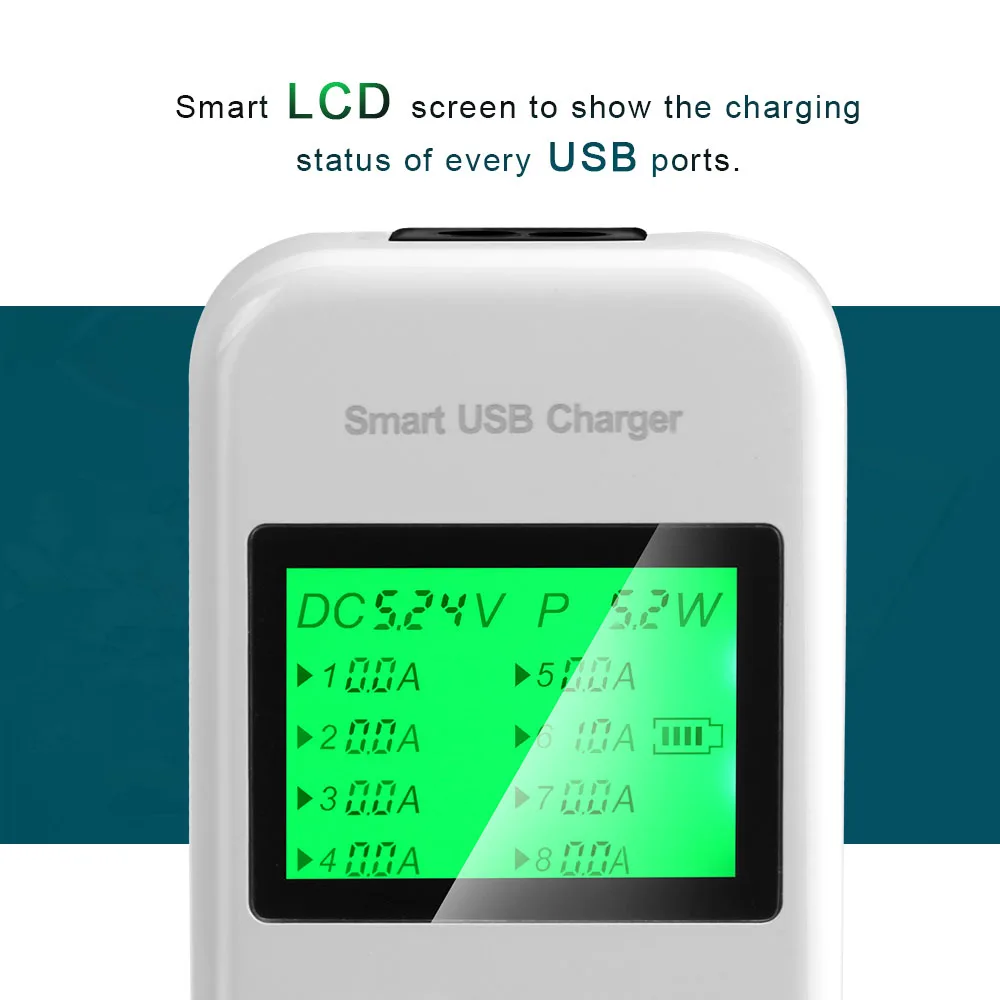 Олаф 8 Порты и разъёмы Smart usb зарядное устройство с ЖК дисплей 40 Вт мульти зарядка