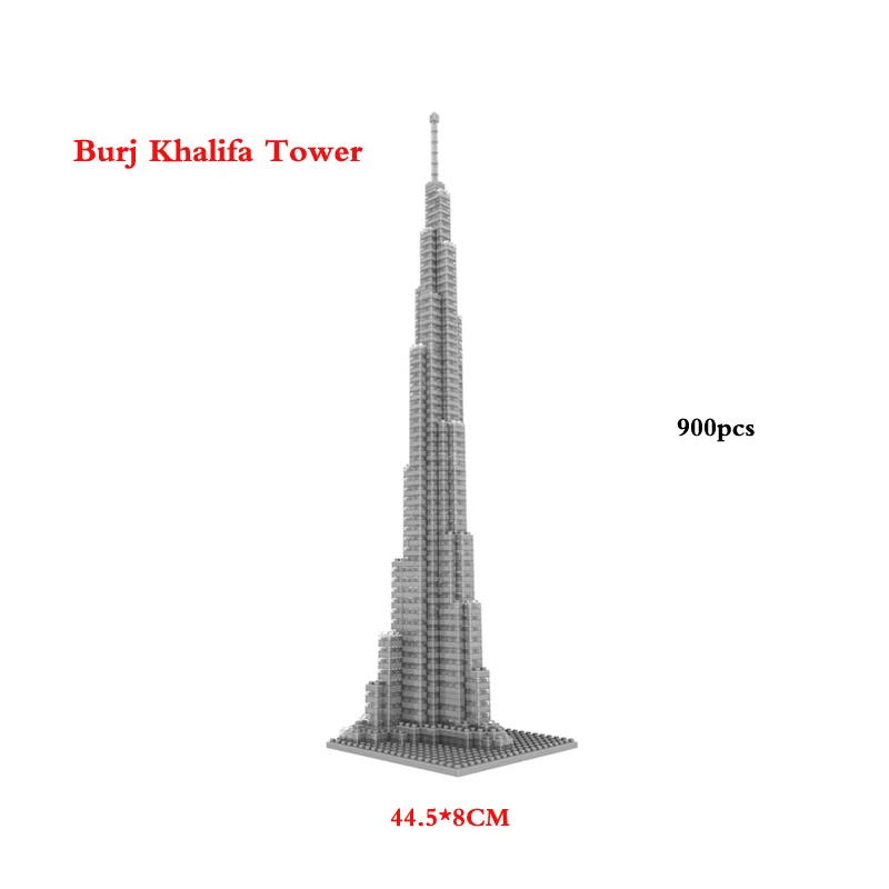 Строительный блок Mini Diamond всемирно известная архитектура Burj Khalifa Tower Объединённые