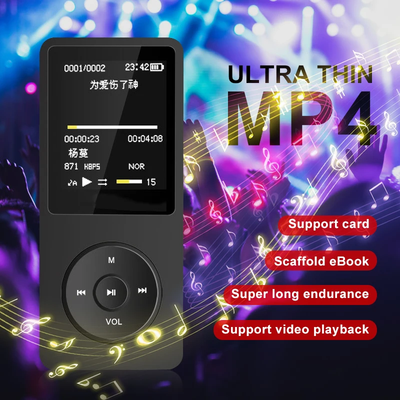 High Quality LCD 1.8 inch Sport MP3 Player Music Playing 4th gen with FM Radio small movies HD Video MP4 Player