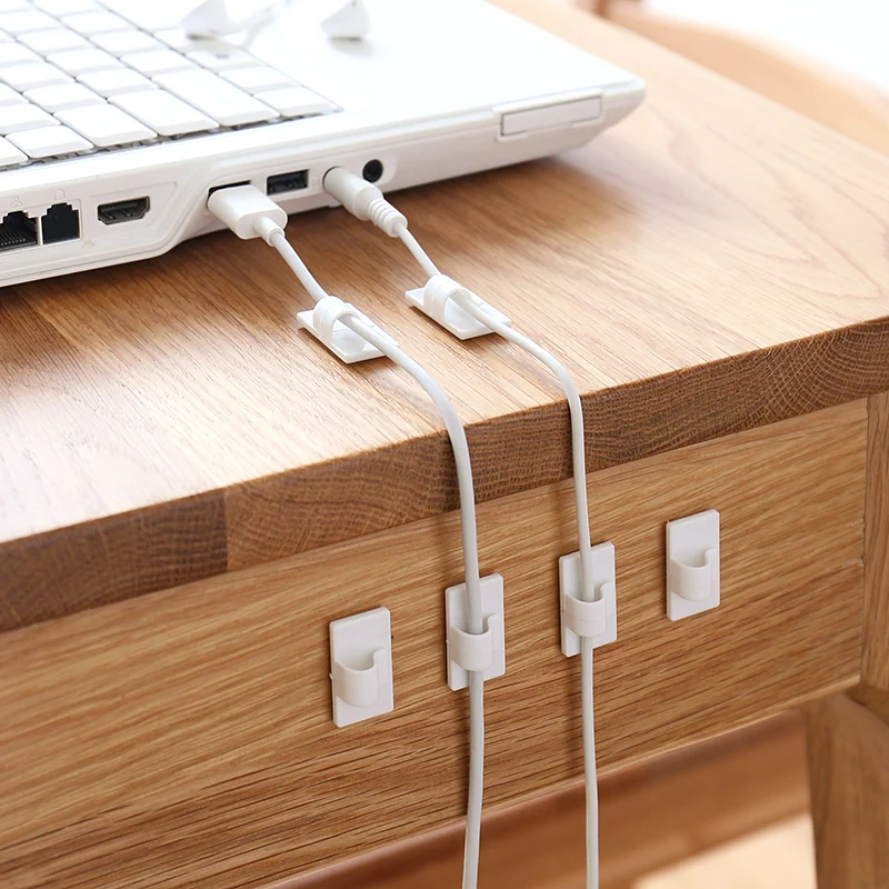 

2set=8pcs Wire Storage Cable Clips Holder Earphone Mouse Cable Protector Management Clip desk Organizer cable clamp