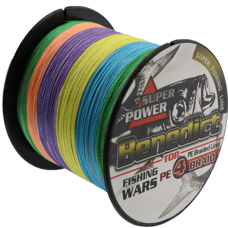 supper strong rainbow 500M braided wires 100% pe fiber fishing line ...