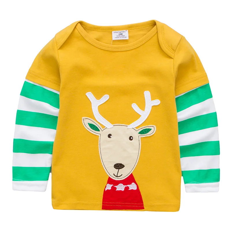 Jumpingbaby/детская одежда Детская футболка для мальчиков футболки малышей с длинными