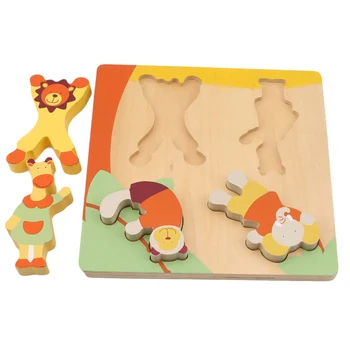 

1 Set Children's Early Educational Intelligence Toys Children' S Wooden Puzzles Toy Cartoon Animal Matching Game Gifts