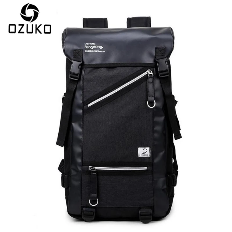 OZUKO, мужской модный рюкзак, Повседневный, для путешествий, большой емкости, рюкзаки, высокое качество, водонепроницаемый, корейский стиль, для подростков, школьный ранец