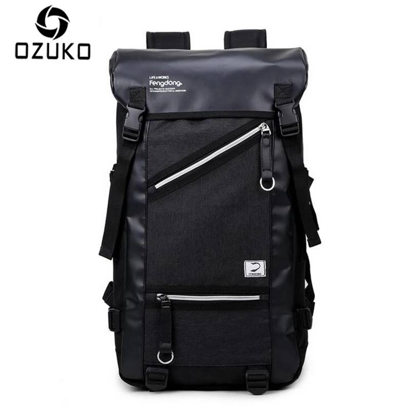 

OZUKO 2018 Men Fashion Backpack Casual Travel Large Capacity Backpacks High Quality Waterproof Korean Style Teenagers SchoolBag