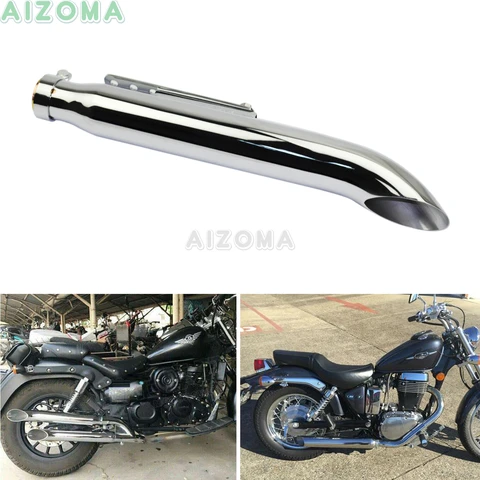 Barra de Corte Tubo de Escape Silenciador para Cafe Motocicleta Vez Fora Cônico Silenciador Racer Harley Honda Suzuki Intruder lc vl 1400 1500