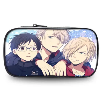 

New Fashion Make up Pencil Print Pen 3D Case Bag Yuri On Ice/ Long Purse Bag Big Cosmetic Cion Purse School Student Bag Purse