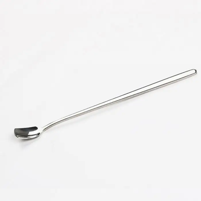 Stainless Steel Square Shape Stirring Spoon Flatware Ice Tea Dessert Spoons Tableware-Drop