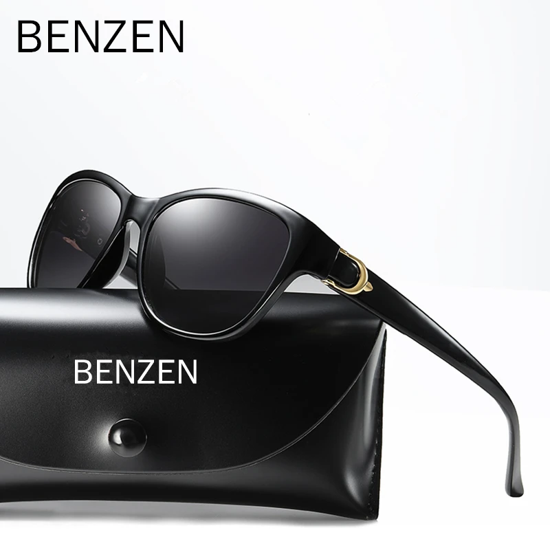 

BENZEN Cat Eye Sunglasses Women Vintage Polarized Sun Glasses For Female Luxury Ladies Shadies Black 6611